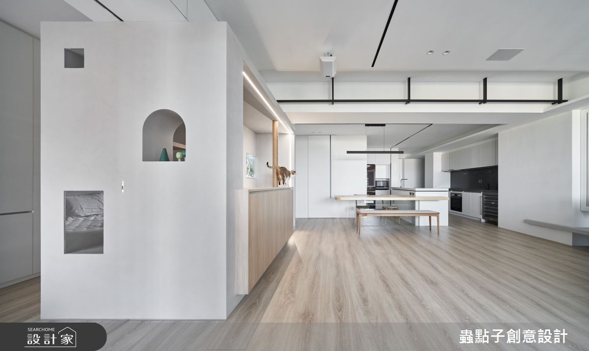 39坪新成屋(5年以下)＿簡約風客廳餐廳廚房寵物中島案例圖片＿蟲點子創意設計＿蟲點子_107之4