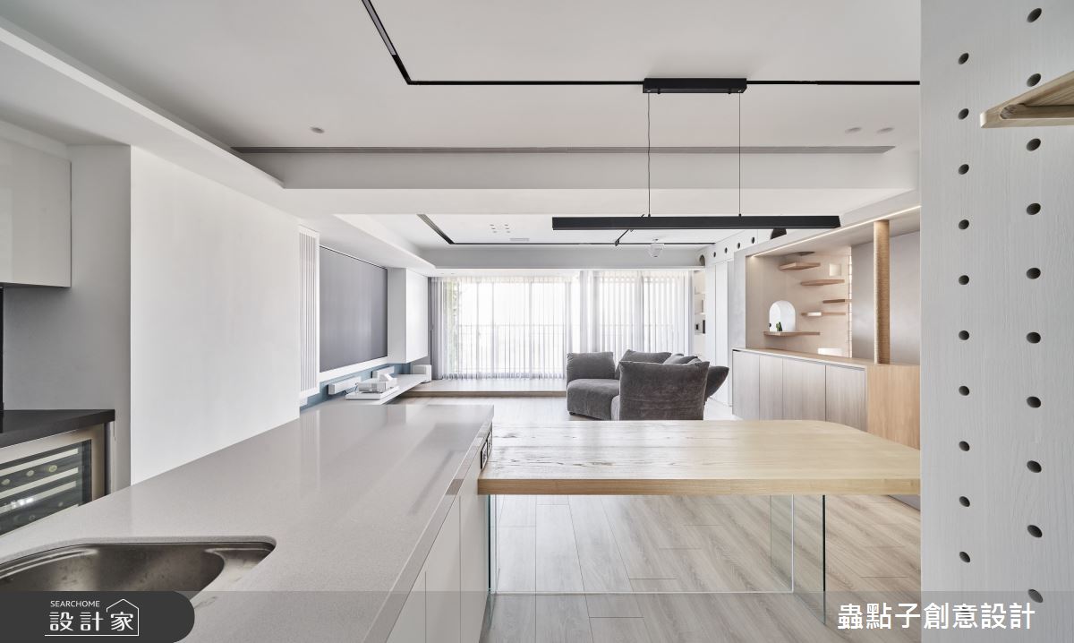39坪新成屋(5年以下)＿簡約風客廳餐廳廚房寵物中島案例圖片＿蟲點子創意設計＿蟲點子_107之8