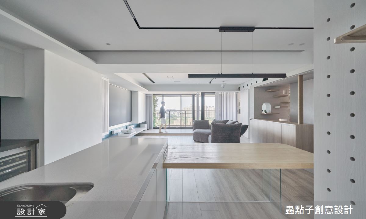 39坪新成屋(5年以下)＿簡約風客廳餐廳廚房寵物中島案例圖片＿蟲點子創意設計＿蟲點子_107之7