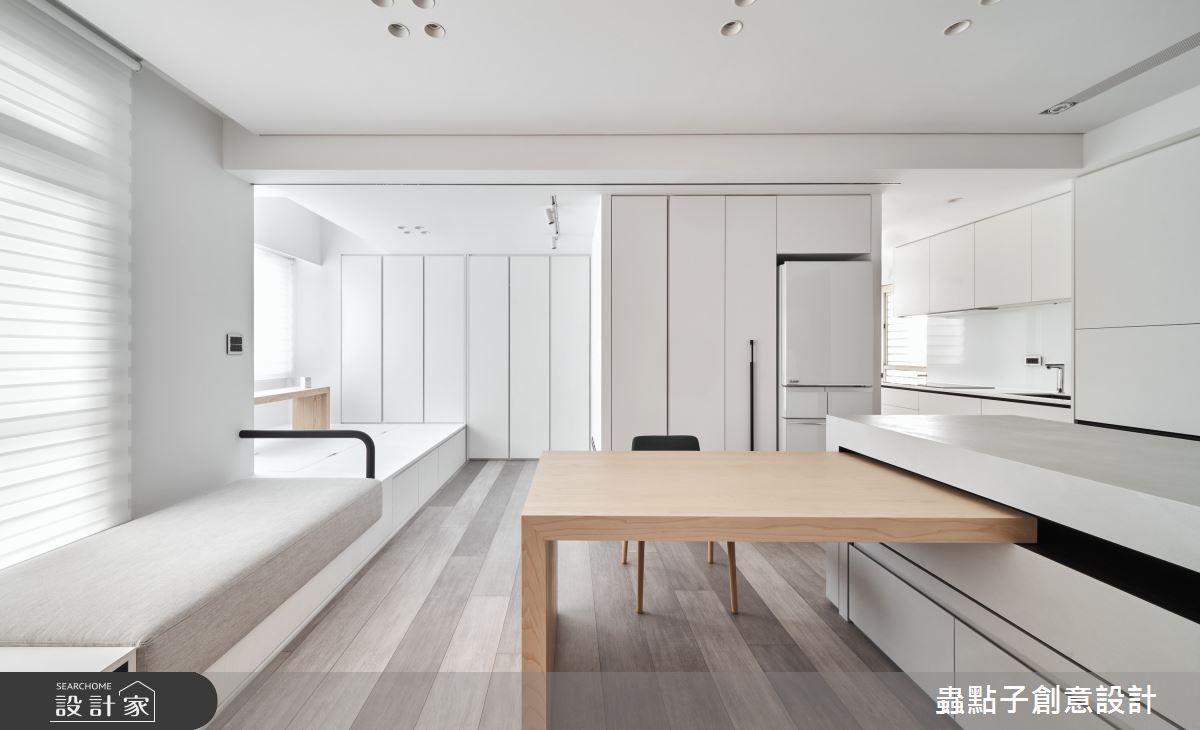 19坪中古屋(5~15年)＿簡約風客廳餐廳廚房臥榻中島案例圖片＿蟲點子創意設計＿蟲點子_110之5