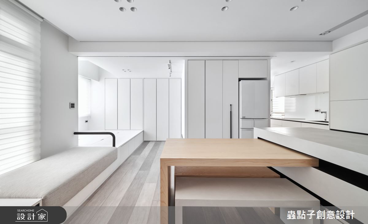 19坪中古屋(5~15年)＿簡約風客廳餐廳廚房臥榻中島案例圖片＿蟲點子創意設計＿蟲點子_110之9