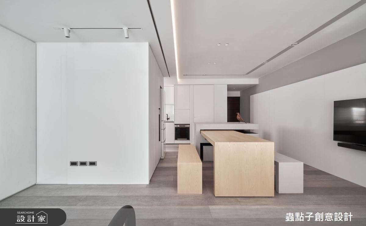 19坪中古屋(5~15年)＿簡約風客廳餐廳中島案例圖片＿蟲點子創意設計＿蟲點子_110之20
