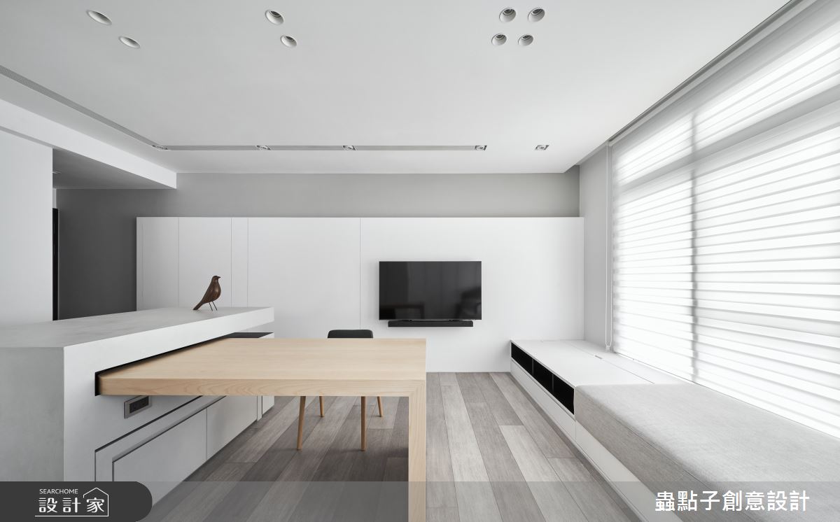 19坪中古屋(5~15年)＿簡約風客廳餐廳臥榻中島案例圖片＿蟲點子創意設計＿蟲點子_110之24