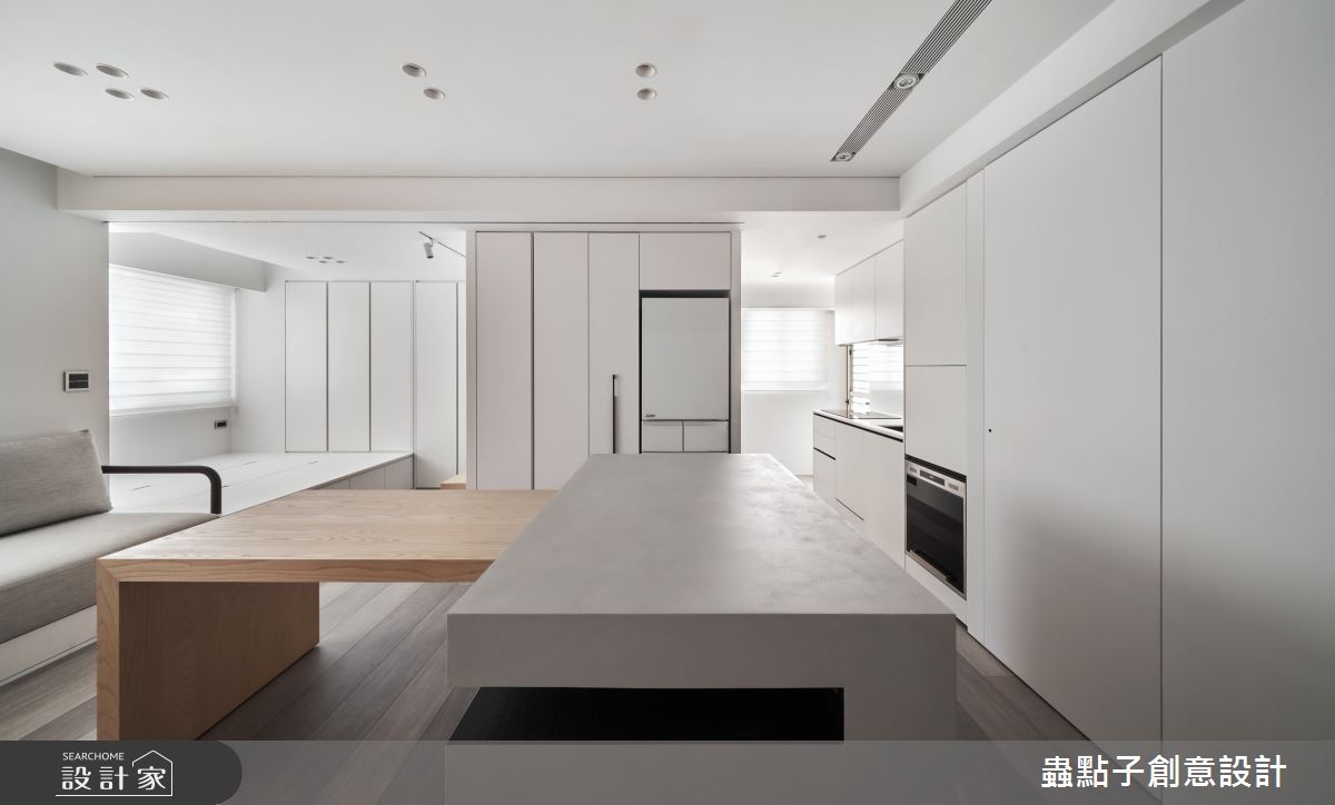 19坪中古屋(5~15年)＿簡約風客廳餐廳廚房臥榻多功能室中島案例圖片＿蟲點子創意設計＿蟲點子_110之33