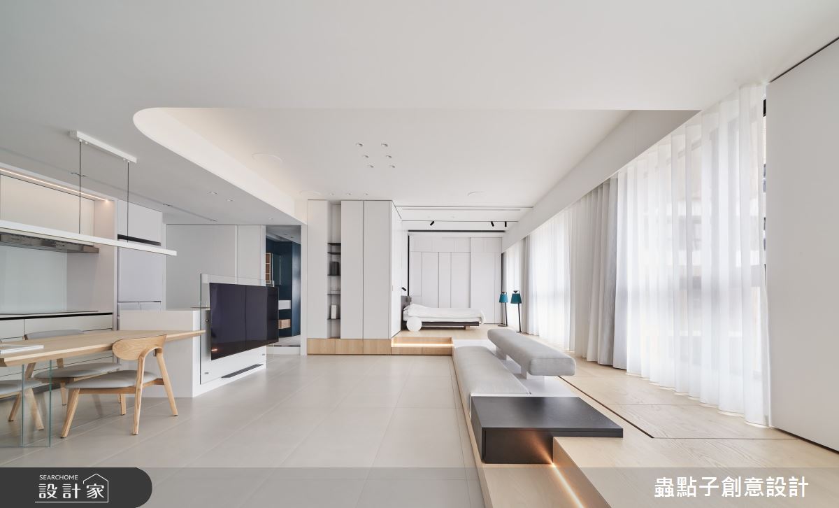 26坪新成屋(5年以下)＿北歐風客廳餐廳廚房臥室浴室臥榻中島案例圖片＿蟲點子創意設計＿蟲點子_112之4