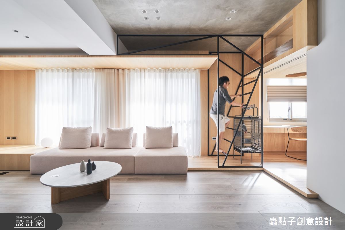 52坪中古屋(5~15年)＿簡約風客廳樓梯寵物臥榻案例圖片＿蟲點子創意設計＿蟲點子_115之27