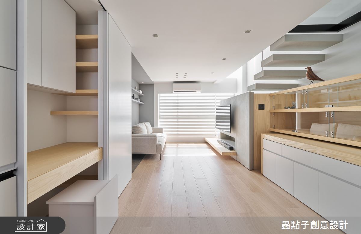 10坪中古屋(5~15年)＿簡約風客廳書房樓梯案例圖片＿蟲點子創意設計＿蟲點子_118之6