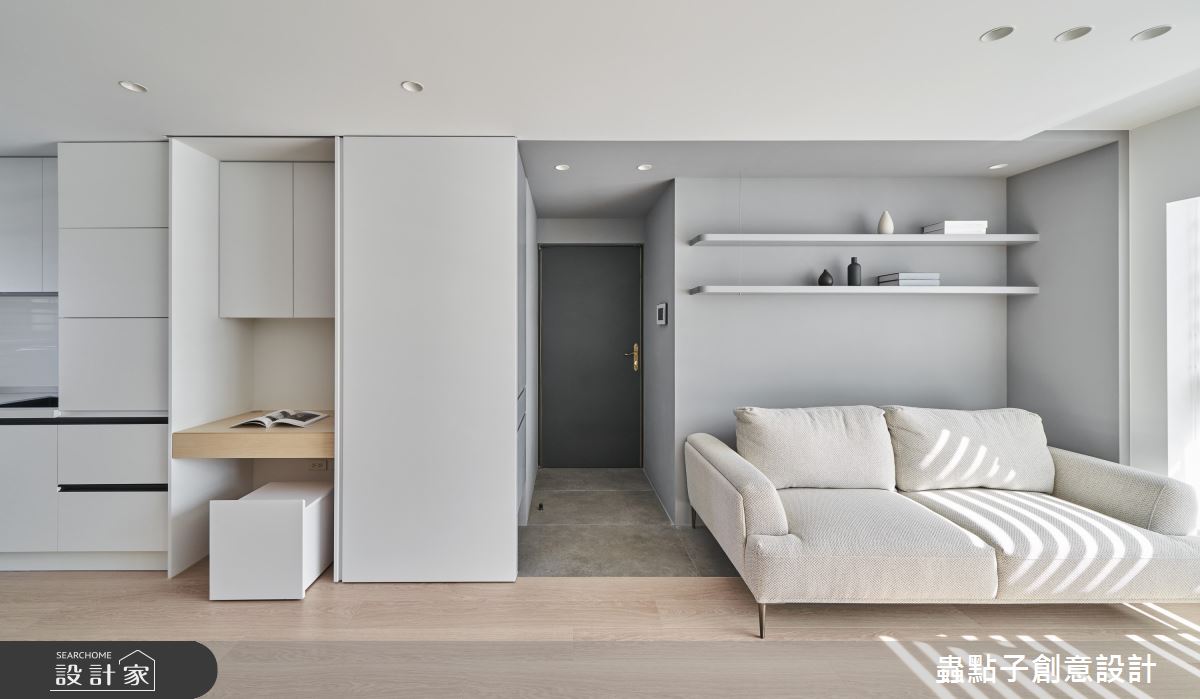 10坪中古屋(5~15年)＿簡約風玄關客廳書房案例圖片＿蟲點子創意設計＿蟲點子_118之1