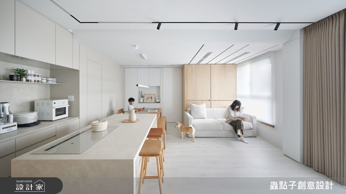 23坪新成屋(5年以下)＿簡約風客廳餐廳中島案例圖片＿蟲點子創意設計＿蟲點子_121之16