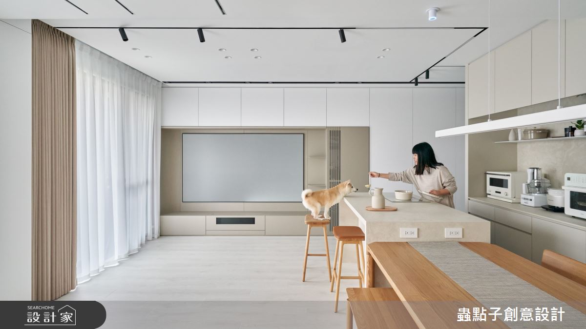 23坪新成屋(5年以下)＿簡約風客廳餐廳中島案例圖片＿蟲點子創意設計＿蟲點子_121之18