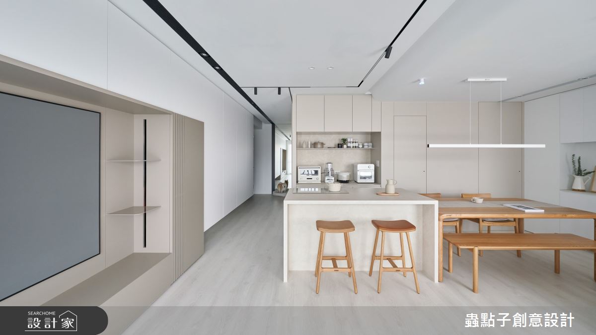 23坪新成屋(5年以下)＿簡約風客廳餐廳中島案例圖片＿蟲點子創意設計＿蟲點子_121之19