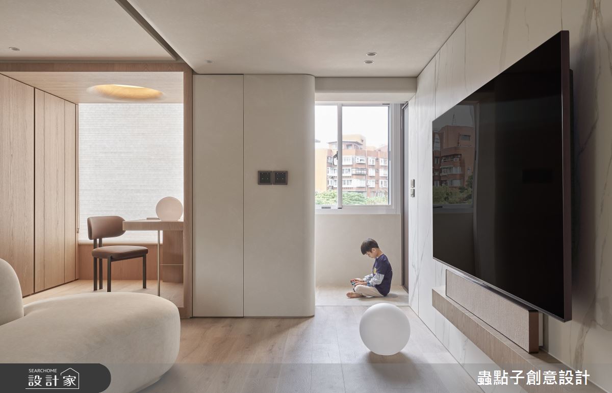 22坪老屋(41~50年)＿奶油風玄關客廳書房案例圖片＿蟲點子創意設計＿蟲點子_123之1