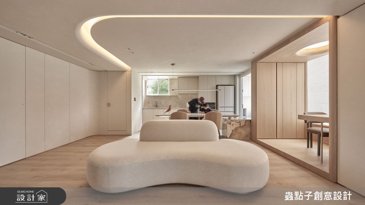 22坪老屋(41~50年)＿奶油風客廳餐廳廚房書房案例圖片＿蟲點子創意設計＿蟲點子_123之6