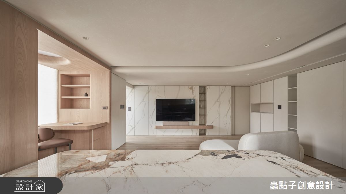 22坪老屋(41~50年)＿奶油風客廳餐廳書房案例圖片＿蟲點子創意設計＿蟲點子_123之9