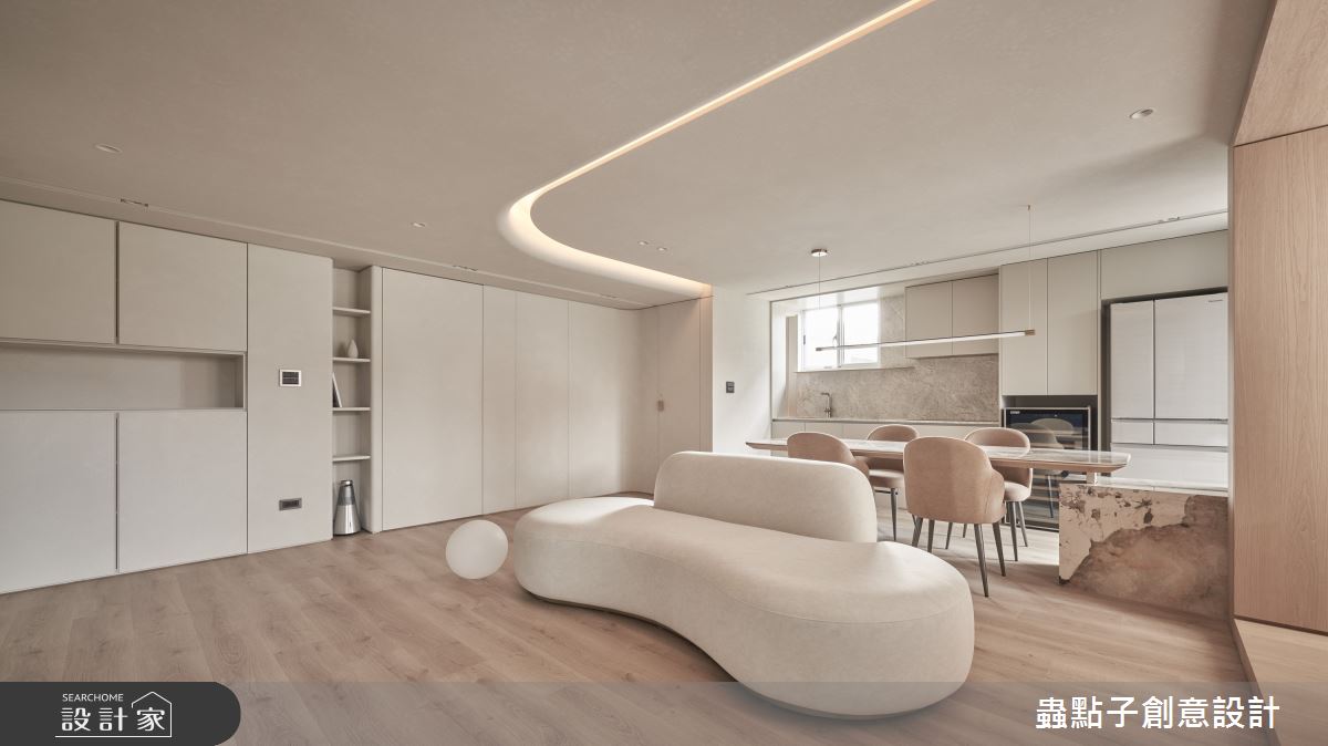 22坪老屋(41~50年)＿奶油風客廳餐廳廚房案例圖片＿蟲點子創意設計＿蟲點子_123之4