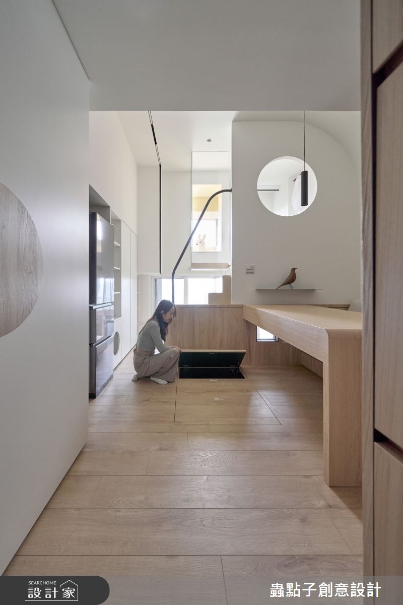 7坪老屋(16~30年)＿簡約風客廳餐廳樓梯工作區案例圖片＿蟲點子創意設計＿蟲點子_128之4
