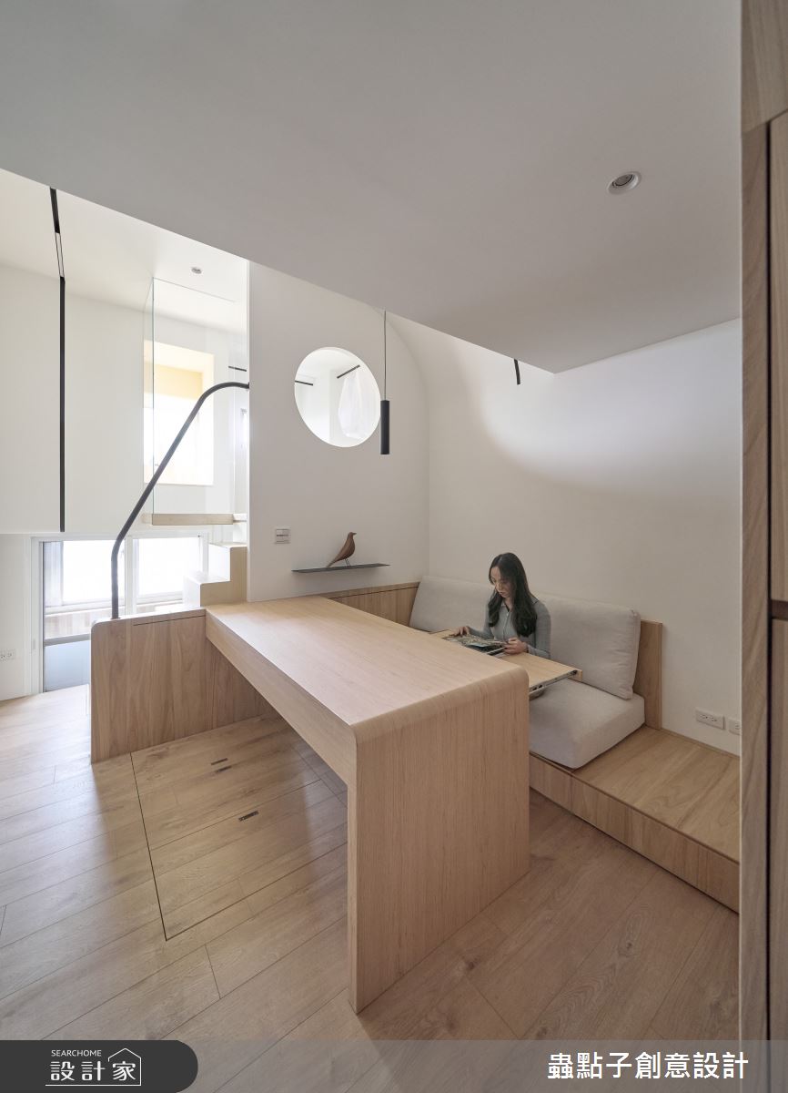 7坪老屋(16~30年)＿簡約風客廳餐廳樓梯工作區案例圖片＿蟲點子創意設計＿蟲點子_128之5