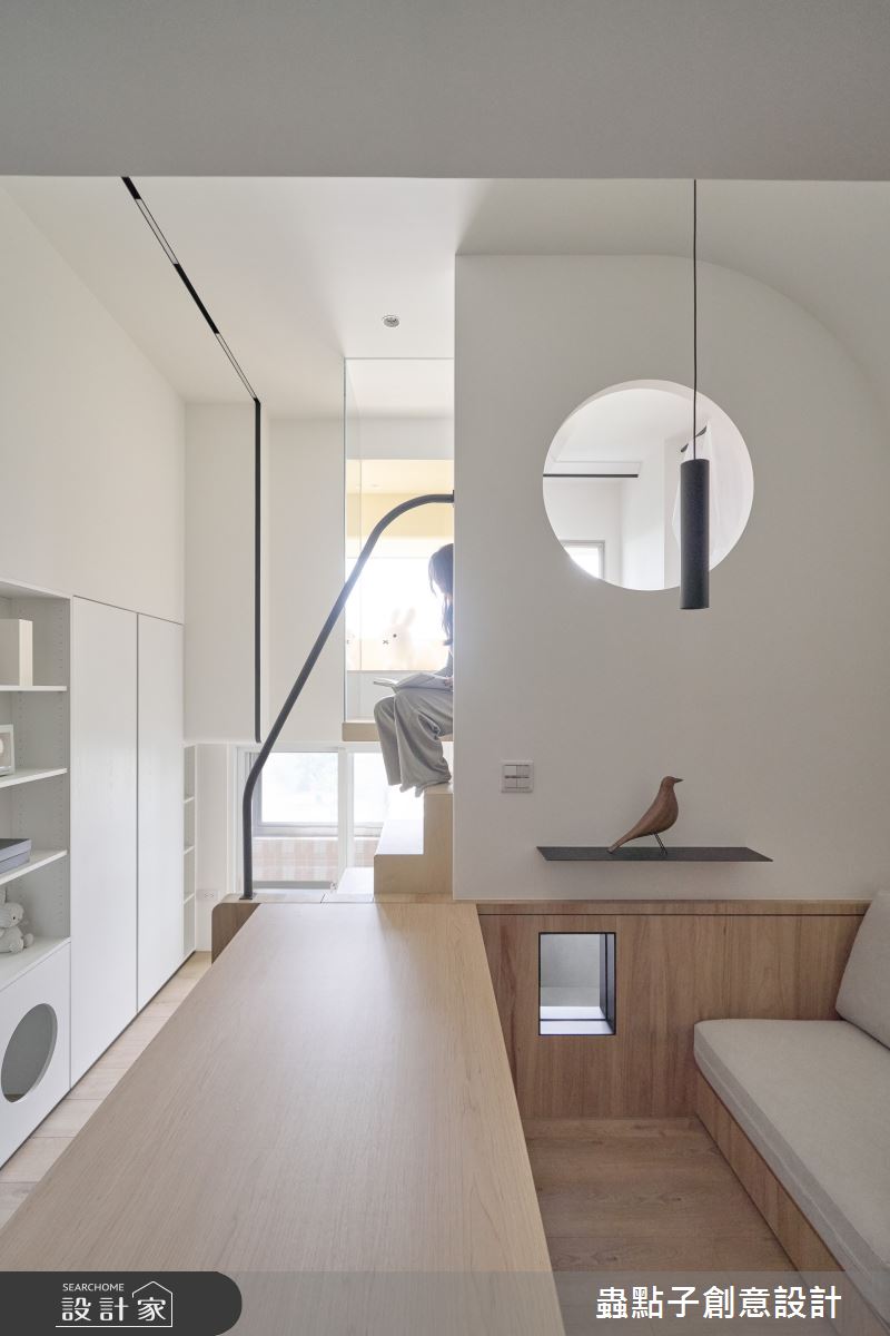 7坪老屋(16~30年)＿簡約風客廳餐廳樓梯工作區案例圖片＿蟲點子創意設計＿蟲點子_128之6