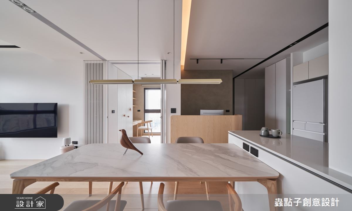 28坪新成屋(5年以下)＿簡約風餐廳書房中島案例圖片＿蟲點子創意設計＿蟲點子_131之18
