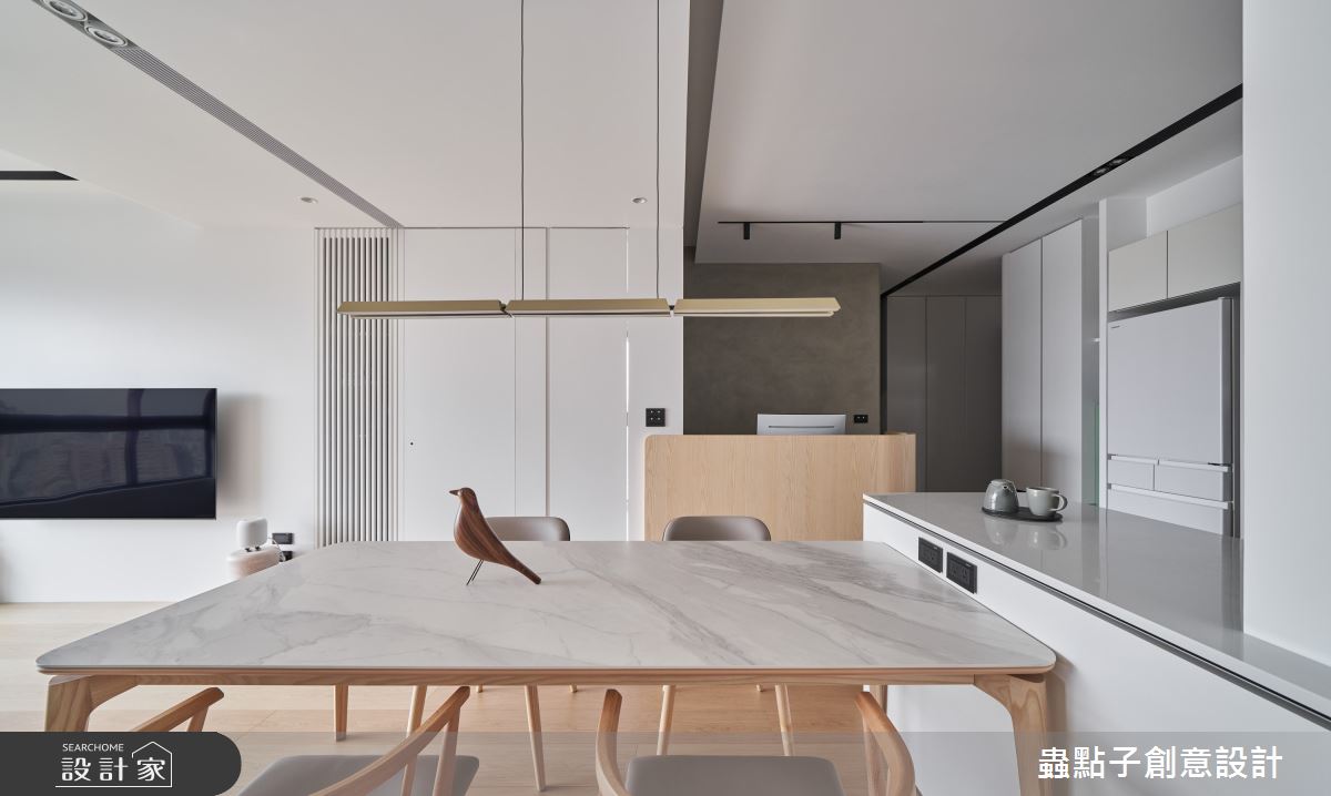 28坪新成屋(5年以下)＿簡約風餐廳書房中島案例圖片＿蟲點子創意設計＿蟲點子_131之19