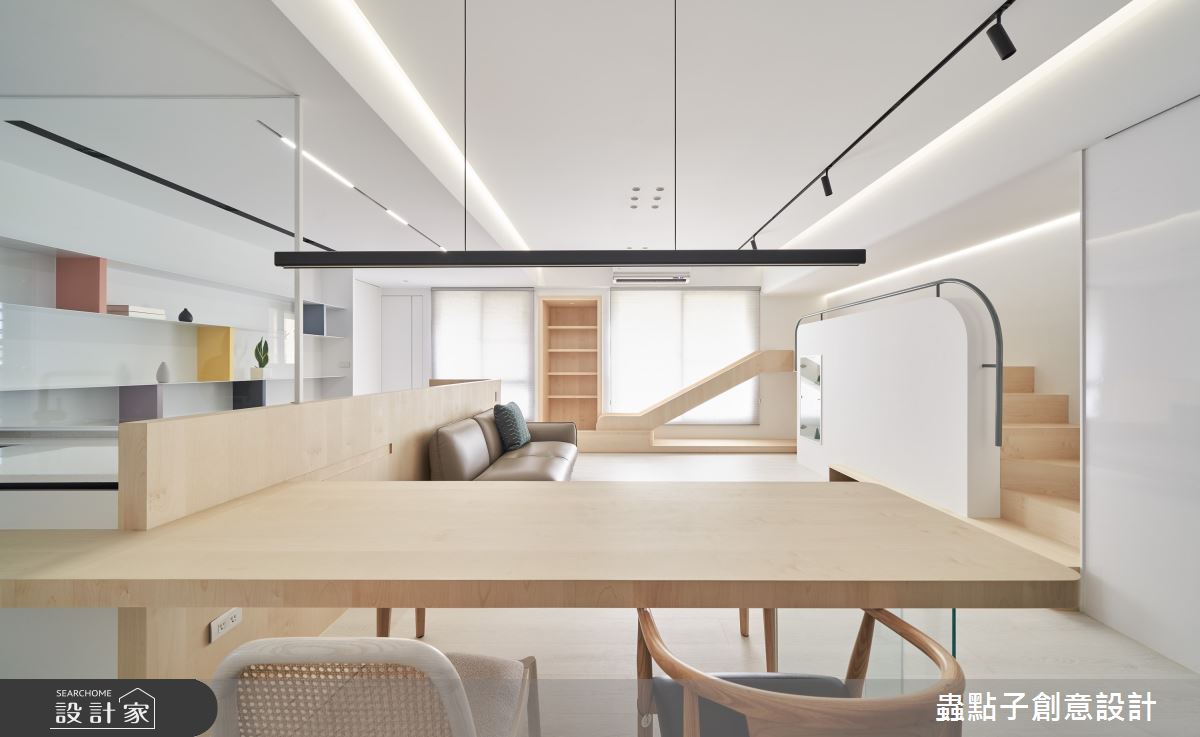 30坪中古屋(5~15年)＿簡約風客廳餐廳書房樓梯案例圖片＿蟲點子創意設計＿蟲點子_132之9