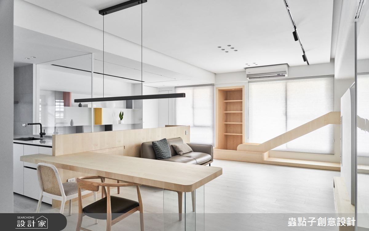 30坪中古屋(5~15年)＿簡約風客廳餐廳書房案例圖片＿蟲點子創意設計＿蟲點子_132之2533
