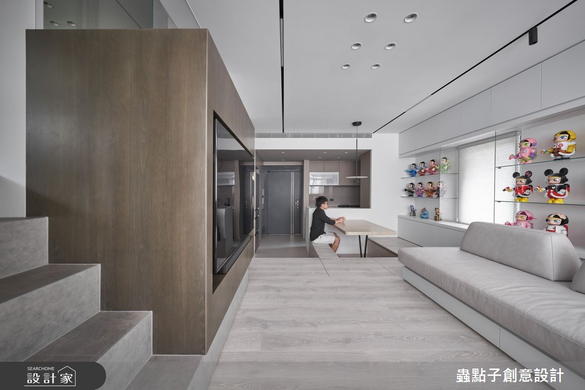 8坪中古屋(5~15年)＿簡約風玄關客廳餐廳廚房樓梯中島案例圖片＿蟲點子創意設計＿蟲點子_133之8