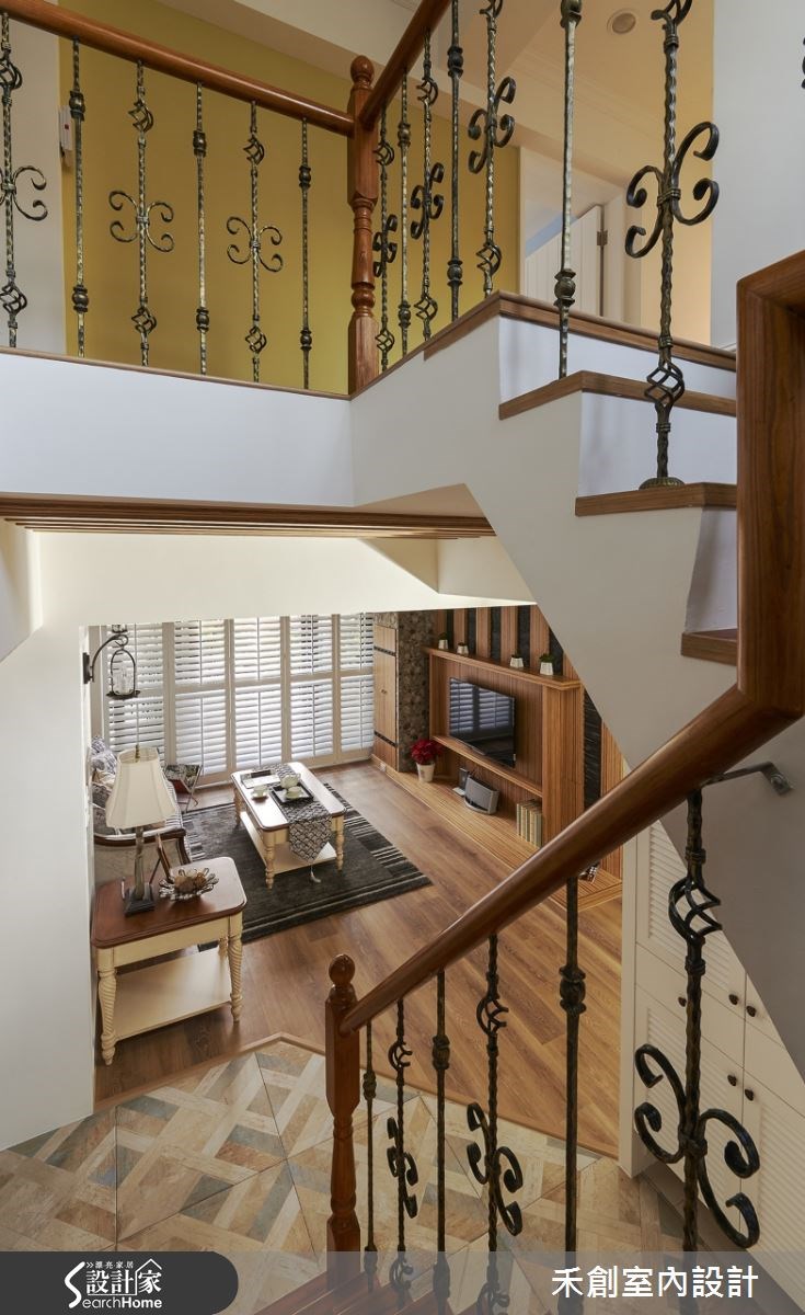 40坪新成屋(5年以下)＿鄉村風樓梯案例圖片＿禾捷室內裝修設計有限公司＿禾創_21之12