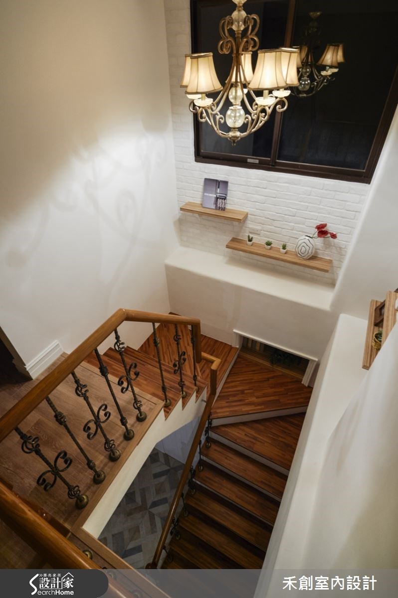 40坪新成屋(5年以下)＿鄉村風樓梯案例圖片＿禾捷室內裝修設計有限公司＿禾創_21之13