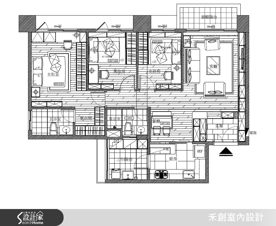 40坪新成屋(5年以下)＿休閒風案例圖片＿禾捷室內裝修設計有限公司＿禾創_23之20
