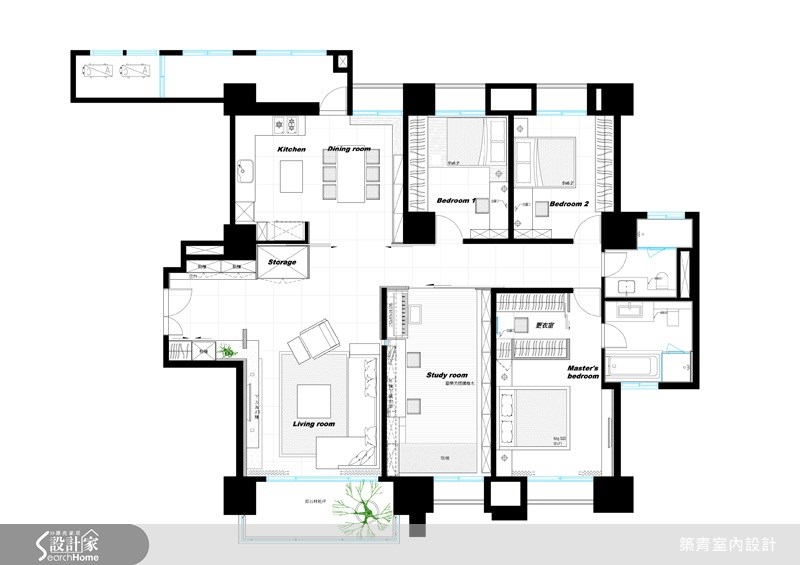 50坪預售屋＿現代風案例圖片＿築青室內裝修有限公司＿築青_03之16