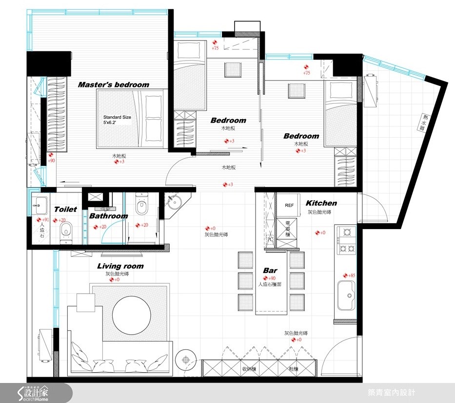 22坪中古屋(5~15年)＿北歐風案例圖片＿築青室內裝修有限公司＿築青_08之15