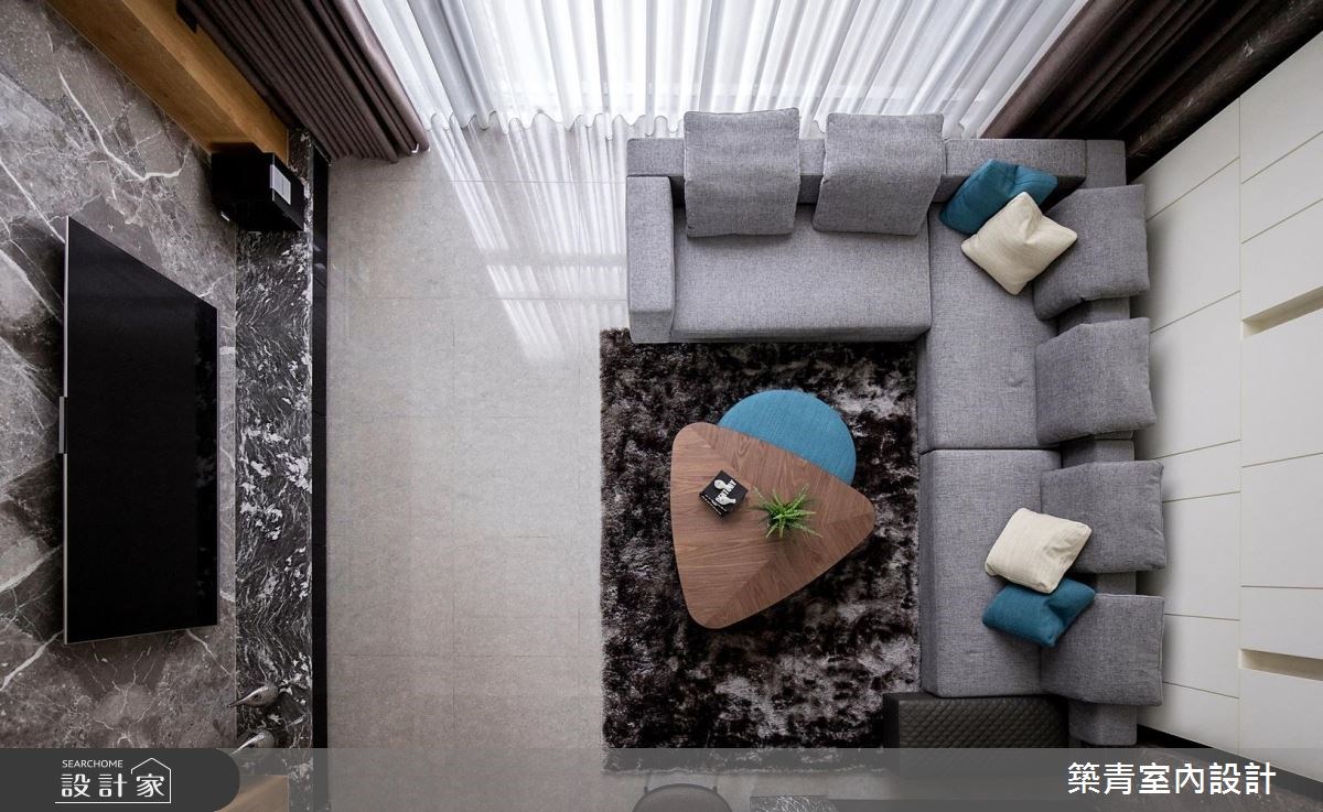 90坪新成屋(5年以下)＿現代風客廳案例圖片＿築青室內裝修有限公司＿築青_46之8