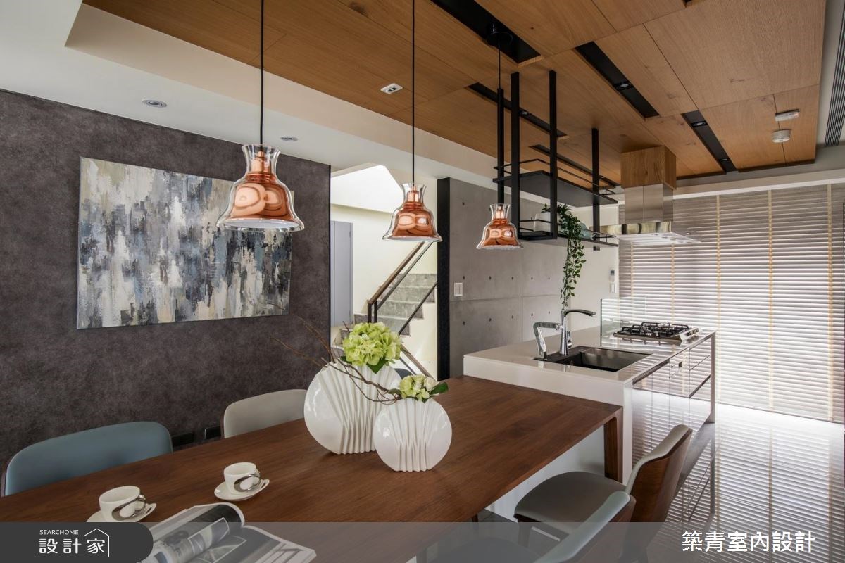 90坪新成屋(5年以下)＿現代風餐廳廚房樓梯案例圖片＿築青室內裝修有限公司＿築青_46之13