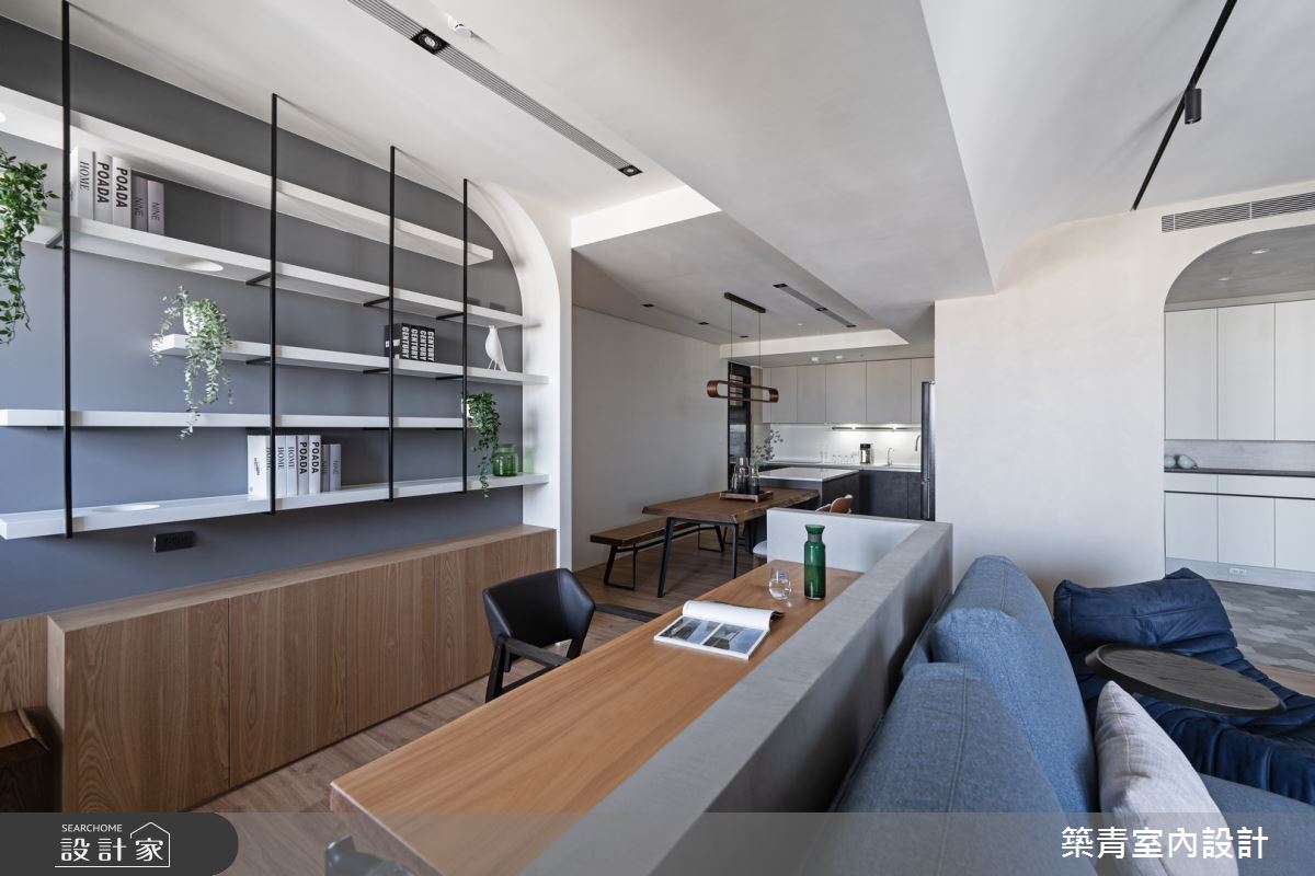 30坪預售屋＿混搭風客廳餐廳廚房書房工作區案例圖片＿築青室內裝修有限公司＿築青_73之5