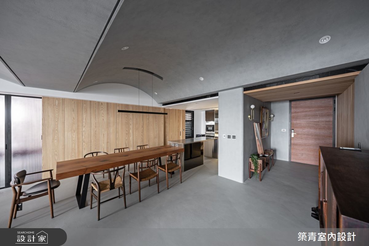 50坪新成屋(5年以下)＿現代風玄關餐廳廚房中島案例圖片＿築青室內裝修有限公司＿築青_74之13