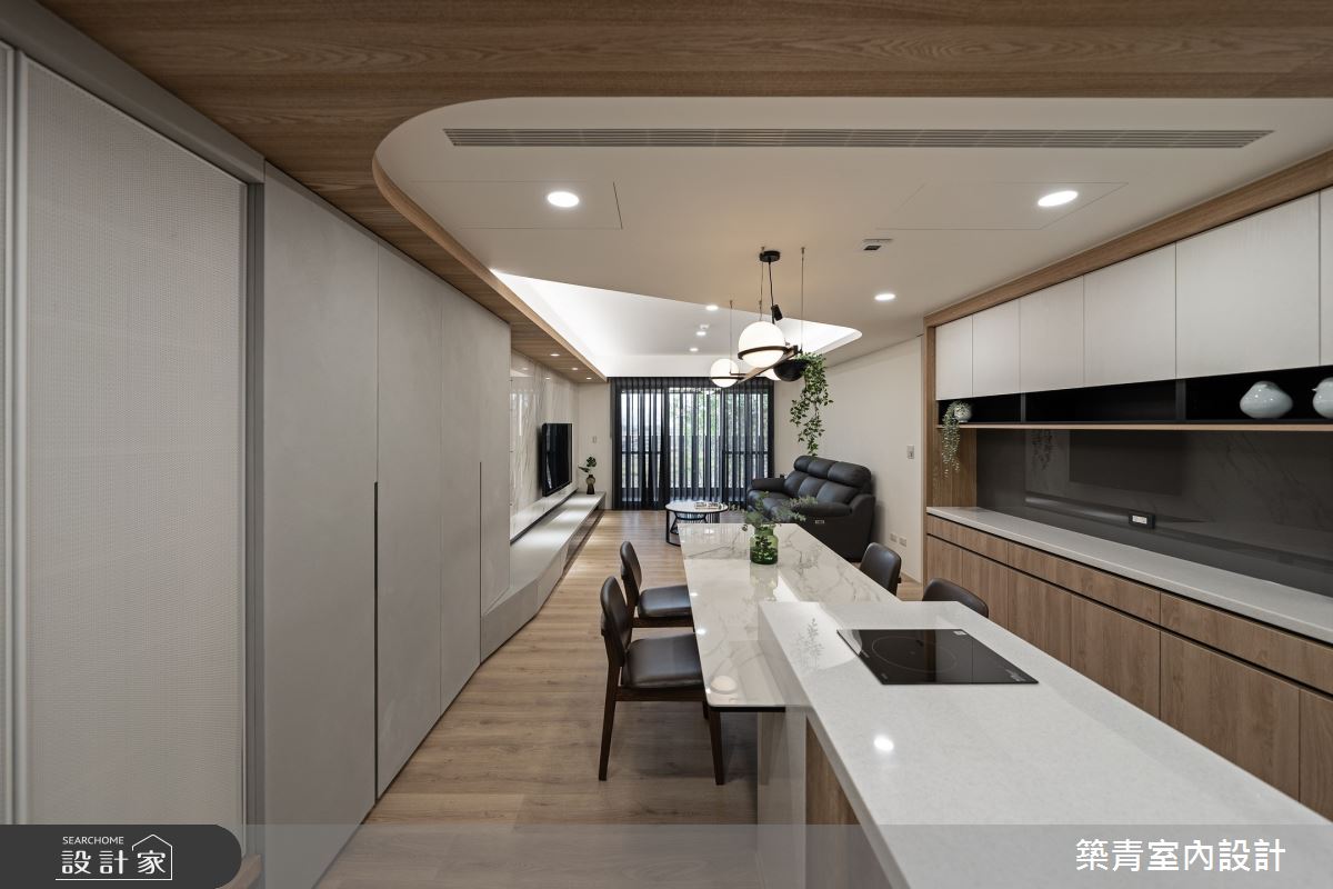 48坪新成屋(5年以下)＿現代風客廳餐廳中島案例圖片＿築青室內裝修有限公司＿築青_75之3