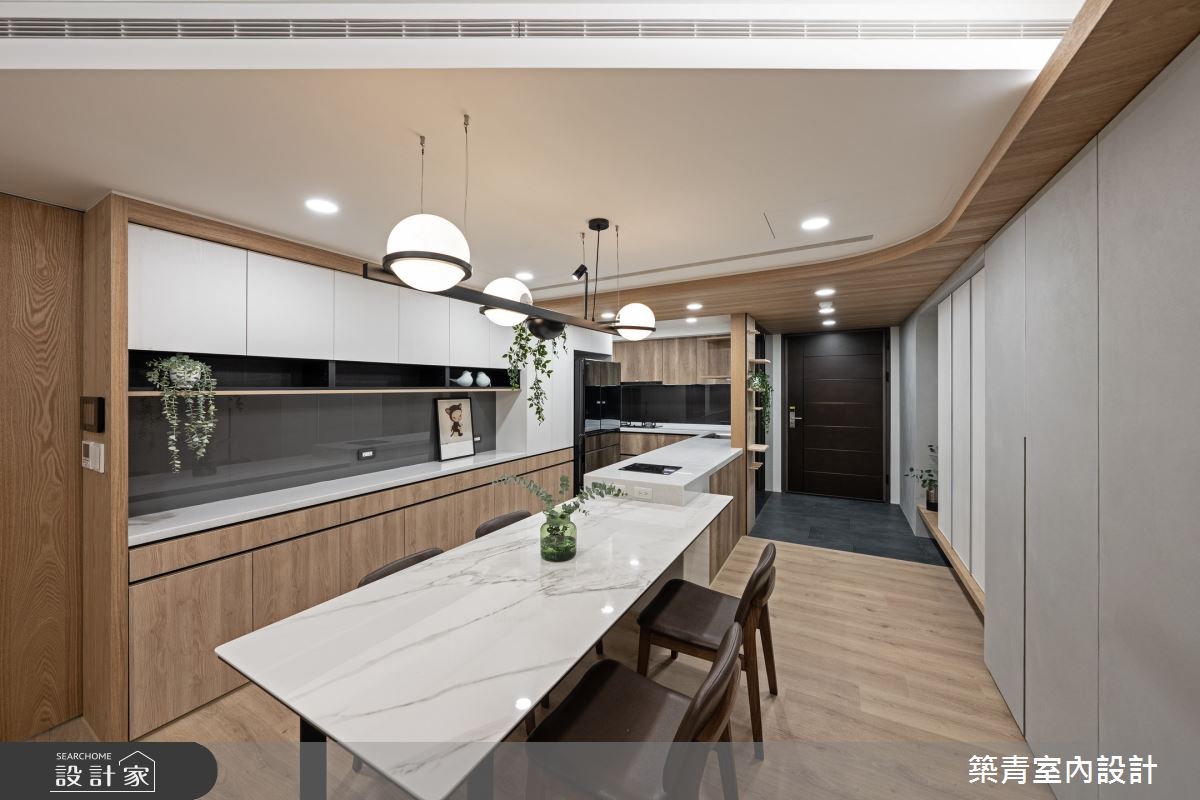 48坪新成屋(5年以下)＿現代風玄關餐廳廚房中島案例圖片＿築青室內裝修有限公司＿築青_75之9
