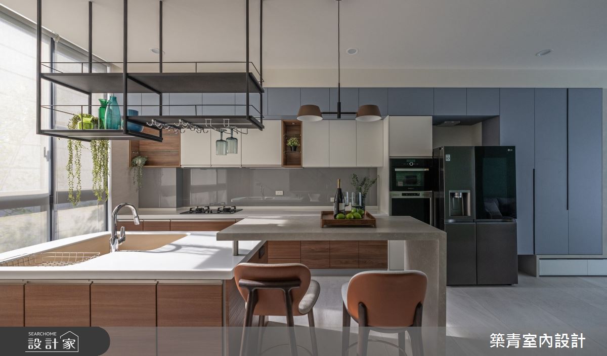 60坪新成屋(5年以下)＿現代風餐廳廚房中島案例圖片＿築青室內裝修有限公司＿築青_79之14