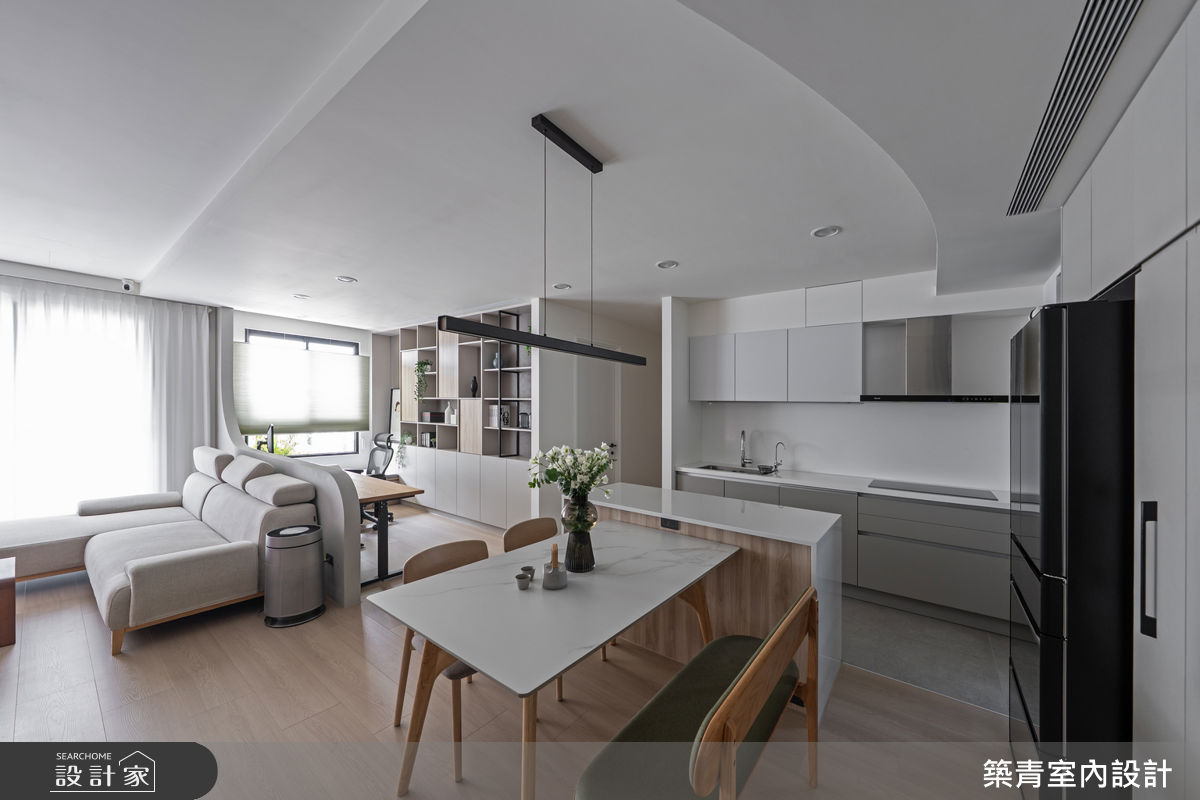 30坪預售屋＿現代北歐風客廳餐廳書房中島案例圖片＿築青室內裝修有限公司＿築青_84之16