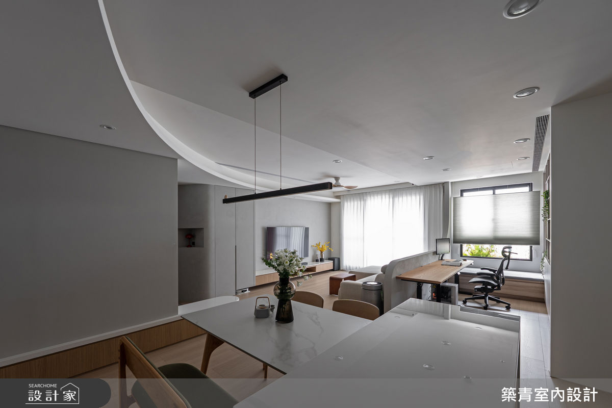 30坪預售屋＿現代北歐風客廳餐廳書房中島案例圖片＿築青室內裝修有限公司＿築青_84之17