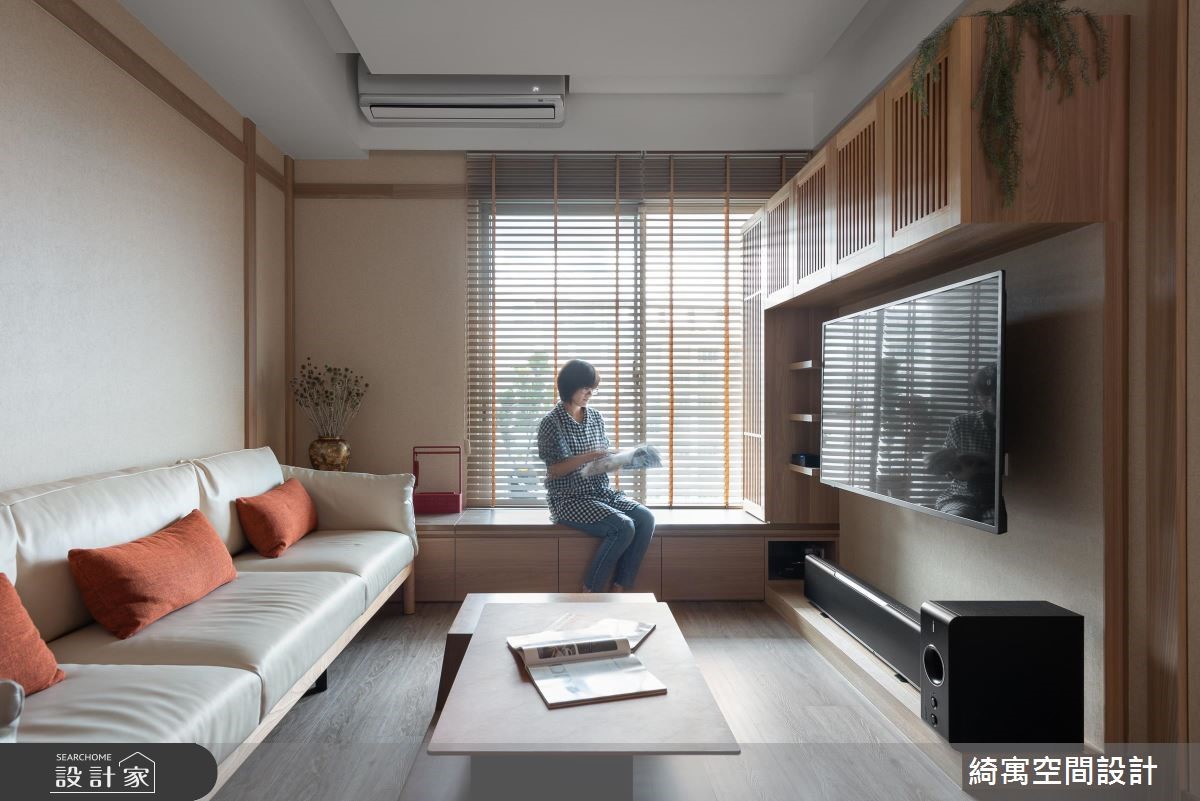 18坪新成屋(5年以下)＿人文禪風客廳臥榻案例圖片＿綺寓空間設計＿綺寓_24之6