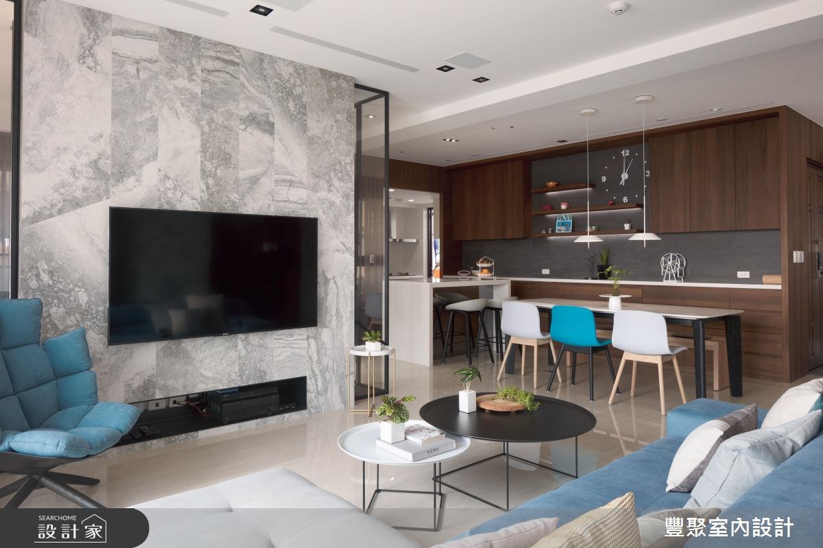 40坪新成屋(5年以下)＿現代風客廳餐廳廚房吧檯案例圖片＿豐聚室內設計＿豐聚_24之6