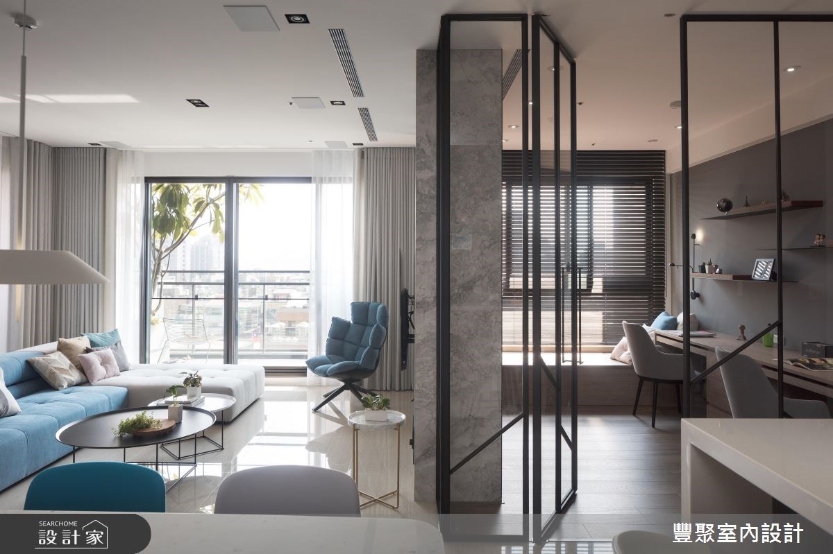 40坪新成屋(5年以下)＿現代風客廳餐廳書房臥榻案例圖片＿豐聚室內設計＿豐聚_24之14