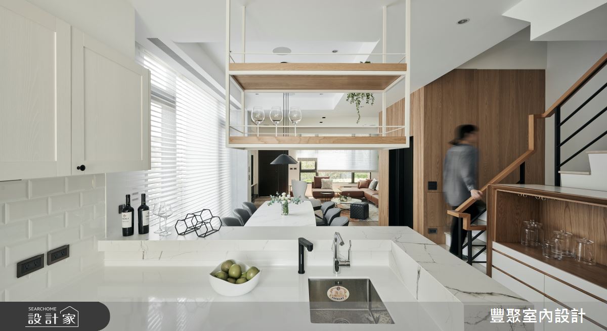 90坪新成屋(5年以下)＿現代風廚房樓梯案例圖片＿豐聚室內設計＿豐聚_36之5