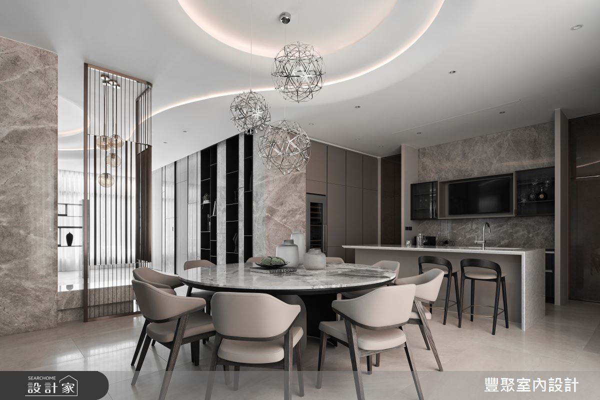 260坪預售屋＿現代風餐廳廚房吧檯中島案例圖片＿豐聚室內設計＿豐聚_52之5