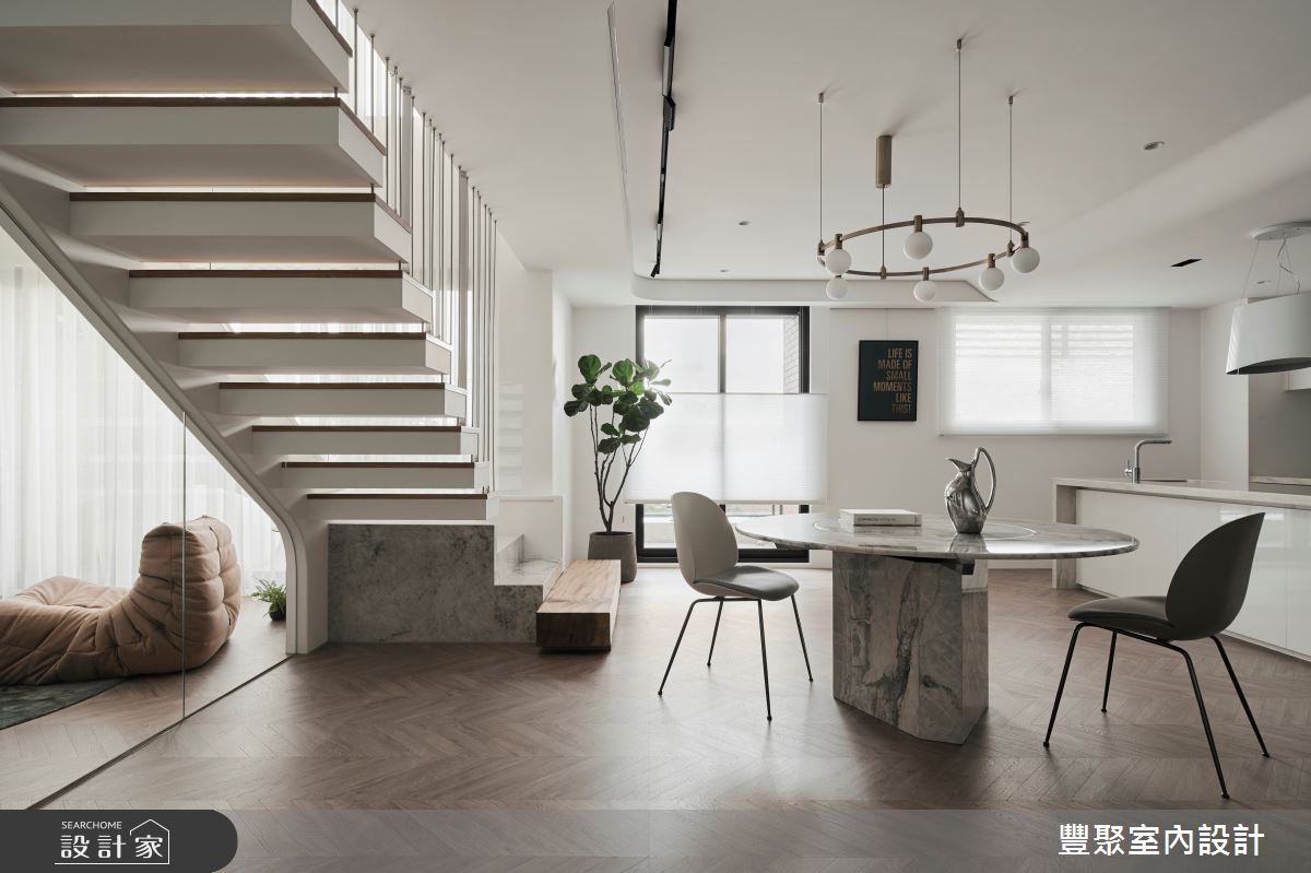 48坪中古屋(5~15年)＿現代風餐廳樓梯中島案例圖片＿豐聚室內設計＿豐聚_55之4