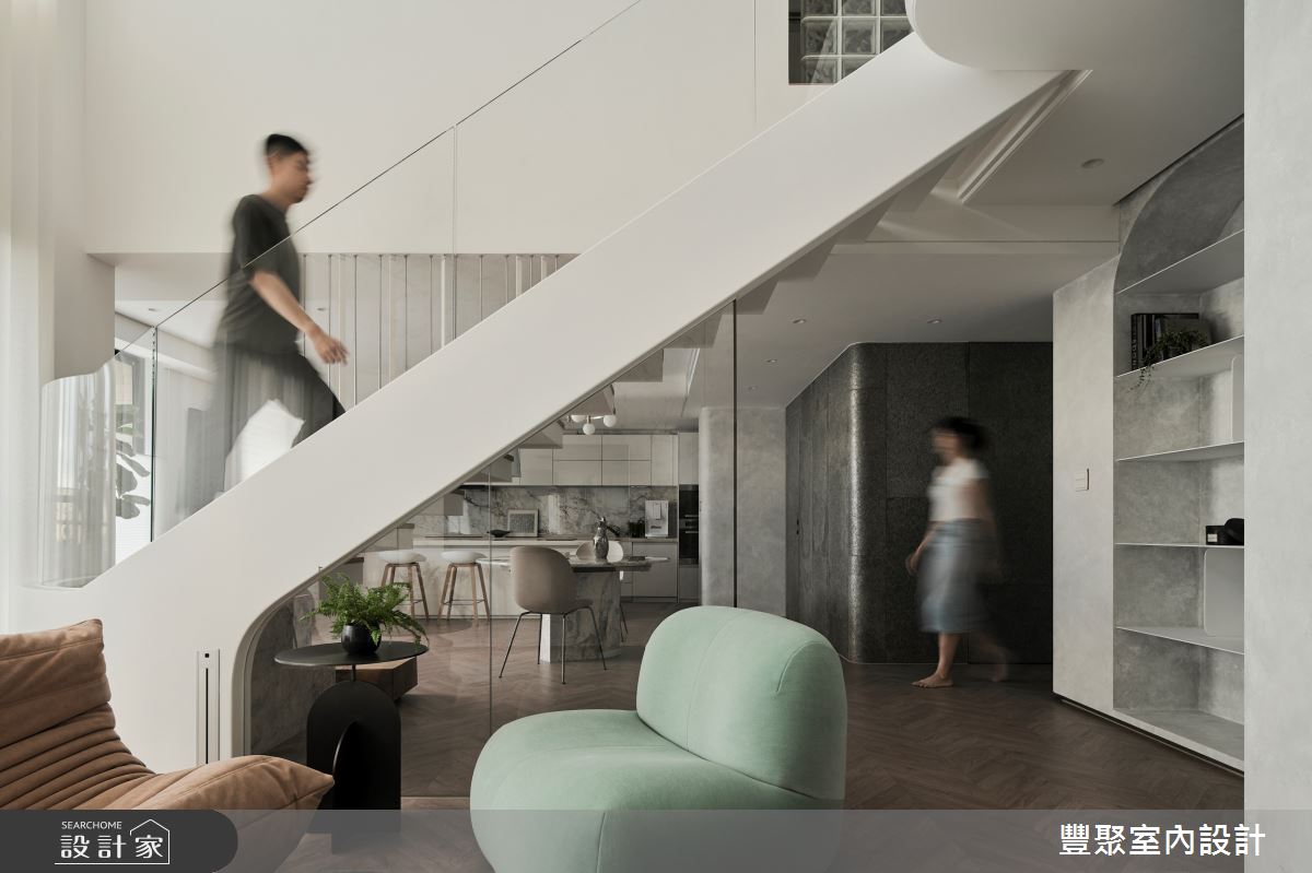 48坪中古屋(5~15年)＿現代風客廳餐廳樓梯案例圖片＿豐聚室內設計＿豐聚_55之8