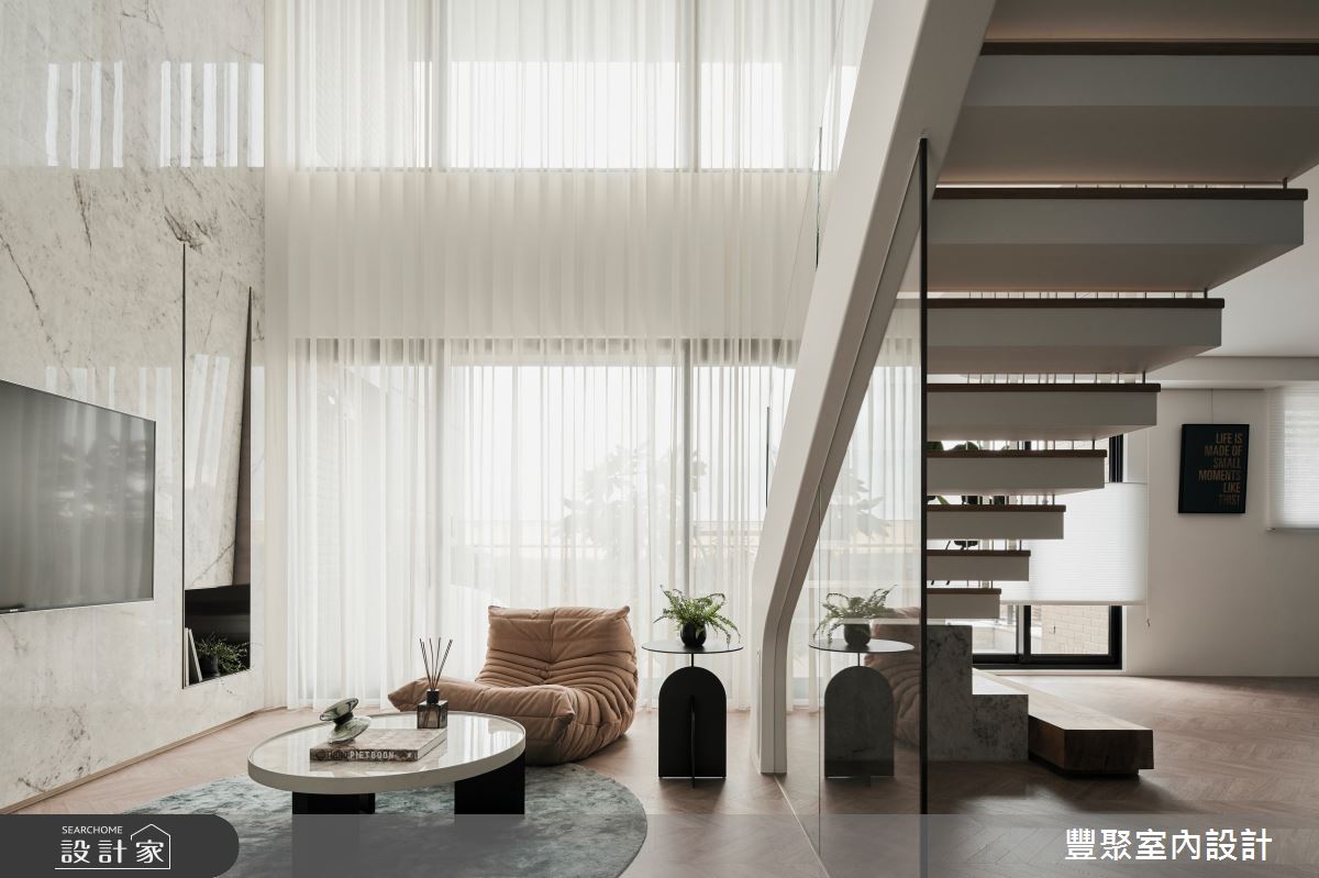 48坪中古屋(5~15年)＿現代風客廳樓梯案例圖片＿豐聚室內設計＿豐聚_55之11