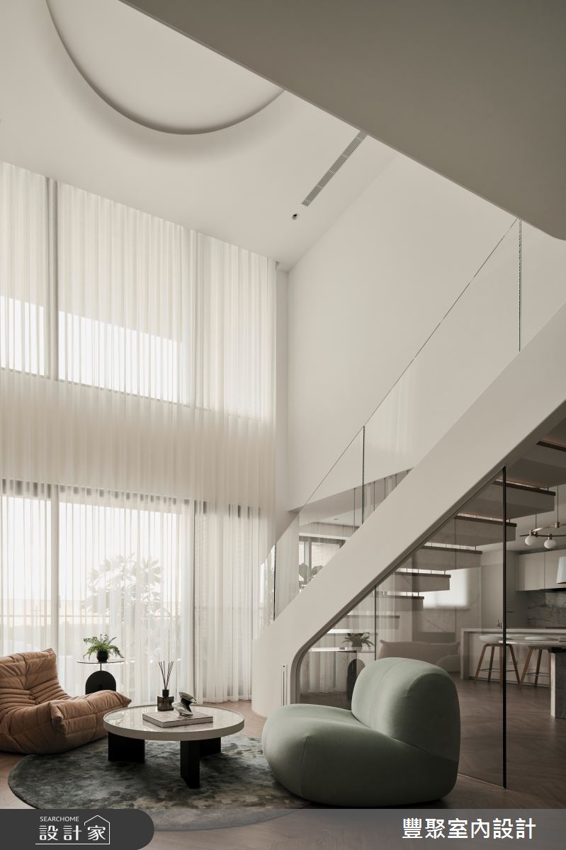48坪中古屋(5~15年)＿現代風客廳樓梯案例圖片＿豐聚室內設計＿豐聚_55之17